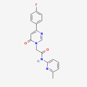 molecular formula C18H15FN4O2 B6542051 2-[4-(4-fluorophenyl)-6-oxo-1,6-dihydropyrimidin-1-yl]-N-(6-methylpyridin-2-yl)acetamide CAS No. 1058232-90-8