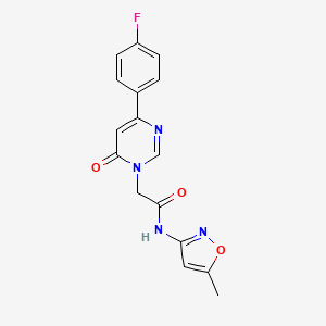 molecular formula C16H13FN4O3 B6542060 2-[4-(4-fluorophenyl)-6-oxo-1,6-dihydropyrimidin-1-yl]-N-(5-methyl-1,2-oxazol-3-yl)acetamide CAS No. 1058500-99-4