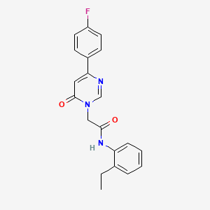 molecular formula C20H18FN3O2 B6542066 N-(2-ethylphenyl)-2-[4-(4-fluorophenyl)-6-oxo-1,6-dihydropyrimidin-1-yl]acetamide CAS No. 1060206-13-4