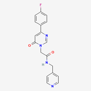 molecular formula C18H15FN4O2 B6542073 2-[4-(4-fluorophenyl)-6-oxo-1,6-dihydropyrimidin-1-yl]-N-[(pyridin-4-yl)methyl]acetamide CAS No. 1058501-15-7