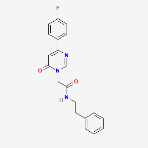 molecular formula C20H18FN3O2 B6542081 2-[4-(4-fluorophenyl)-6-oxo-1,6-dihydropyrimidin-1-yl]-N-(2-phenylethyl)acetamide CAS No. 1058240-01-9