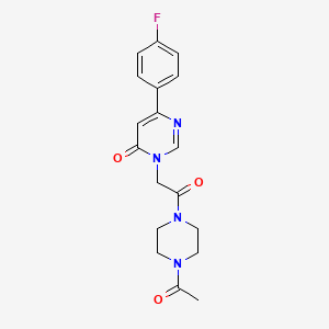 molecular formula C18H19FN4O3 B6542083 3-[2-(4-acetylpiperazin-1-yl)-2-oxoethyl]-6-(4-fluorophenyl)-3,4-dihydropyrimidin-4-one CAS No. 1060207-16-0