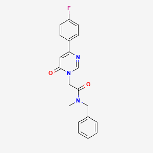 molecular formula C20H18FN3O2 B6542086 N-benzyl-2-[4-(4-fluorophenyl)-6-oxo-1,6-dihydropyrimidin-1-yl]-N-methylacetamide CAS No. 1060207-40-0