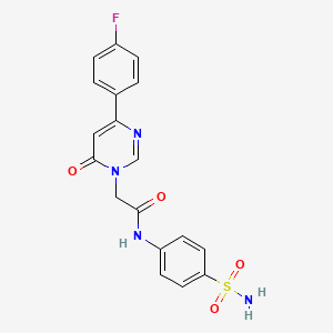 molecular formula C18H15FN4O4S B6542100 2-[4-(4-fluorophenyl)-6-oxo-1,6-dihydropyrimidin-1-yl]-N-(4-sulfamoylphenyl)acetamide CAS No. 1058240-18-8