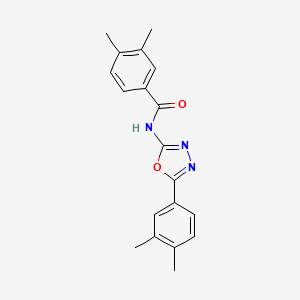 molecular formula C19H19N3O2 B6542101 N-[5-(3,4-dimethylphenyl)-1,3,4-oxadiazol-2-yl]-3,4-dimethylbenzamide CAS No. 922873-80-1