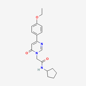 molecular formula C19H23N3O3 B6542112 N-cyclopentyl-2-[4-(4-ethoxyphenyl)-6-oxo-1,6-dihydropyrimidin-1-yl]acetamide CAS No. 1058396-55-6