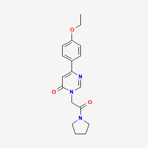 molecular formula C18H21N3O3 B6542121 6-(4-ethoxyphenyl)-3-[2-oxo-2-(pyrrolidin-1-yl)ethyl]-3,4-dihydropyrimidin-4-one CAS No. 1058396-56-7