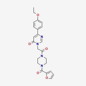 molecular formula C23H24N4O5 B6542137 6-(4-ethoxyphenyl)-3-{2-[4-(furan-2-carbonyl)piperazin-1-yl]-2-oxoethyl}-3,4-dihydropyrimidin-4-one CAS No. 1058396-61-4