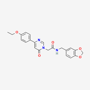 molecular formula C22H21N3O5 B6542169 N-[(2H-1,3-benzodioxol-5-yl)methyl]-2-[4-(4-ethoxyphenyl)-6-oxo-1,6-dihydropyrimidin-1-yl]acetamide CAS No. 1058461-50-9