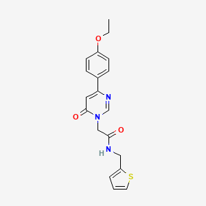 molecular formula C19H19N3O3S B6542184 2-[4-(4-ethoxyphenyl)-6-oxo-1,6-dihydropyrimidin-1-yl]-N-[(thiophen-2-yl)methyl]acetamide CAS No. 1058461-55-4