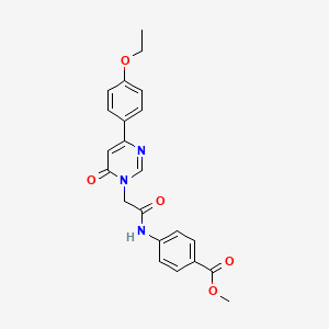 molecular formula C22H21N3O5 B6542199 methyl 4-{2-[4-(4-ethoxyphenyl)-6-oxo-1,6-dihydropyrimidin-1-yl]acetamido}benzoate CAS No. 1058207-74-1