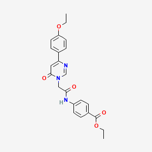 molecular formula C23H23N3O5 B6542203 ethyl 4-{2-[4-(4-ethoxyphenyl)-6-oxo-1,6-dihydropyrimidin-1-yl]acetamido}benzoate CAS No. 1060189-63-0