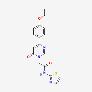 molecular formula C17H16N4O3S B6542218 2-[4-(4-ethoxyphenyl)-6-oxo-1,6-dihydropyrimidin-1-yl]-N-(1,3-thiazol-2-yl)acetamide CAS No. 1058461-69-0