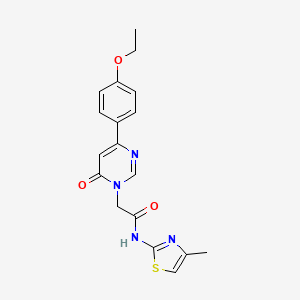 molecular formula C18H18N4O3S B6542225 2-[4-(4-ethoxyphenyl)-6-oxo-1,6-dihydropyrimidin-1-yl]-N-(4-methyl-1,3-thiazol-2-yl)acetamide CAS No. 1058207-76-3