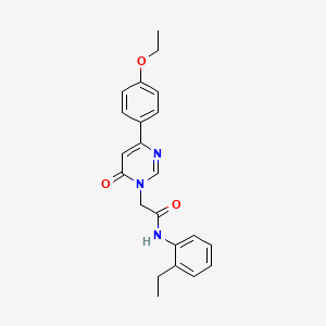molecular formula C22H23N3O3 B6542243 2-[4-(4-ethoxyphenyl)-6-oxo-1,6-dihydropyrimidin-1-yl]-N-(2-ethylphenyl)acetamide CAS No. 1058207-83-2