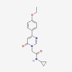 molecular formula C17H19N3O3 B6542262 N-cyclopropyl-2-[4-(4-ethoxyphenyl)-6-oxo-1,6-dihydropyrimidin-1-yl]acetamide CAS No. 1060191-79-8