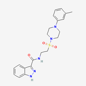 molecular formula C21H25N5O3S B6542272 N-(2-{[4-(3-methylphenyl)piperazin-1-yl]sulfonyl}ethyl)-1H-indazole-3-carboxamide CAS No. 1021260-21-8