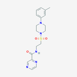 molecular formula C18H23N5O3S B6542273 N-(2-{[4-(3-methylphenyl)piperazin-1-yl]sulfonyl}ethyl)pyrazine-2-carboxamide CAS No. 1021222-22-9