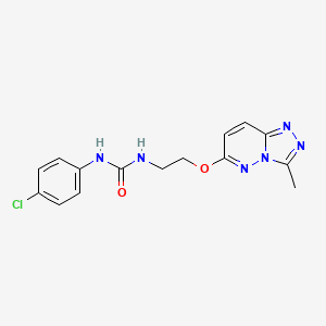 molecular formula C15H15ClN6O2 B6542282 1-(4-chlorophenyl)-3-[2-({3-methyl-[1,2,4]triazolo[4,3-b]pyridazin-6-yl}oxy)ethyl]urea CAS No. 1040639-48-2