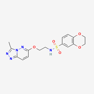 molecular formula C16H17N5O5S B6542291 N-[2-({3-methyl-[1,2,4]triazolo[4,3-b]pyridazin-6-yl}oxy)ethyl]-2,3-dihydro-1,4-benzodioxine-6-sulfonamide CAS No. 1021263-22-8