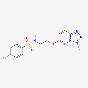 molecular formula C14H14ClN5O3S B6542295 4-chloro-N-[2-({3-methyl-[1,2,4]triazolo[4,3-b]pyridazin-6-yl}oxy)ethyl]benzene-1-sulfonamide CAS No. 1021263-26-2