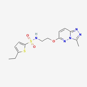 molecular formula C14H17N5O3S2 B6542307 5-ethyl-N-[2-({3-methyl-[1,2,4]triazolo[4,3-b]pyridazin-6-yl}oxy)ethyl]thiophene-2-sulfonamide CAS No. 1021263-33-1
