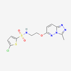 molecular formula C12H12ClN5O3S2 B6542308 5-chloro-N-[2-({3-methyl-[1,2,4]triazolo[4,3-b]pyridazin-6-yl}oxy)ethyl]thiophene-2-sulfonamide CAS No. 1021216-38-5