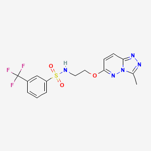 molecular formula C15H14F3N5O3S B6542310 N-[2-({3-methyl-[1,2,4]triazolo[4,3-b]pyridazin-6-yl}oxy)ethyl]-3-(trifluoromethyl)benzene-1-sulfonamide CAS No. 1021263-36-4