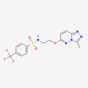 molecular formula C15H14F3N5O3S B6542327 N-[2-({3-methyl-[1,2,4]triazolo[4,3-b]pyridazin-6-yl}oxy)ethyl]-4-(trifluoromethyl)benzene-1-sulfonamide CAS No. 1021263-40-0