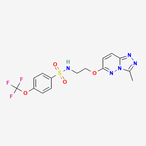 molecular formula C15H14F3N5O4S B6542335 N-[2-({3-methyl-[1,2,4]triazolo[4,3-b]pyridazin-6-yl}oxy)ethyl]-4-(trifluoromethoxy)benzene-1-sulfonamide CAS No. 1021216-46-5