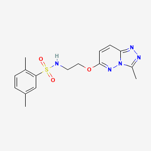 molecular formula C16H19N5O3S B6542338 2,5-dimethyl-N-[2-({3-methyl-[1,2,4]triazolo[4,3-b]pyridazin-6-yl}oxy)ethyl]benzene-1-sulfonamide CAS No. 1021263-42-2