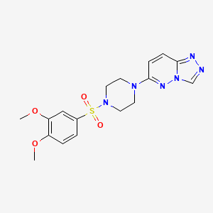 molecular formula C17H20N6O4S B6542349 1-(3,4-dimethoxybenzenesulfonyl)-4-{[1,2,4]triazolo[4,3-b]pyridazin-6-yl}piperazine CAS No. 1021263-59-1