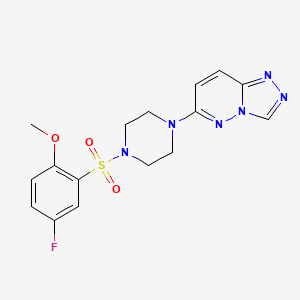 molecular formula C16H17FN6O3S B6542383 1-(5-fluoro-2-methoxybenzenesulfonyl)-4-{[1,2,4]triazolo[4,3-b]pyridazin-6-yl}piperazine CAS No. 1021216-90-9