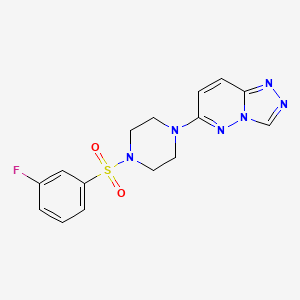 molecular formula C15H15FN6O2S B6542404 1-(3-fluorobenzenesulfonyl)-4-{[1,2,4]triazolo[4,3-b]pyridazin-6-yl}piperazine CAS No. 1021216-98-7