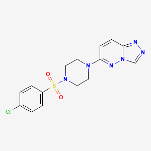molecular formula C15H15ClN6O2S B6542412 1-(4-chlorobenzenesulfonyl)-4-{[1,2,4]triazolo[4,3-b]pyridazin-6-yl}piperazine CAS No. 1021263-69-3