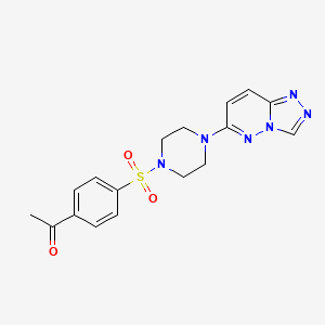 molecular formula C17H18N6O3S B6542420 1-{4-[(4-{[1,2,4]triazolo[4,3-b]pyridazin-6-yl}piperazin-1-yl)sulfonyl]phenyl}ethan-1-one CAS No. 1021217-12-8