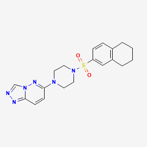 molecular formula C19H22N6O2S B6542430 1-(5,6,7,8-tetrahydronaphthalene-2-sulfonyl)-4-{[1,2,4]triazolo[4,3-b]pyridazin-6-yl}piperazine CAS No. 1021217-21-9