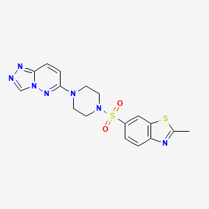 molecular formula C17H17N7O2S2 B6542435 2-methyl-6-[(4-{[1,2,4]triazolo[4,3-b]pyridazin-6-yl}piperazin-1-yl)sulfonyl]-1,3-benzothiazole CAS No. 1021217-25-3