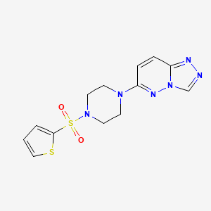 molecular formula C13H14N6O2S2 B6542441 1-(thiophene-2-sulfonyl)-4-{[1,2,4]triazolo[4,3-b]pyridazin-6-yl}piperazine CAS No. 1021263-79-5