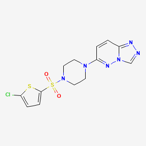 molecular formula C13H13ClN6O2S2 B6542449 1-[(5-chlorothiophen-2-yl)sulfonyl]-4-{[1,2,4]triazolo[4,3-b]pyridazin-6-yl}piperazine CAS No. 1021217-30-0
