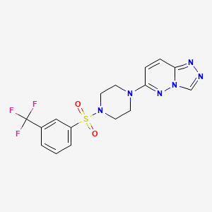 molecular formula C16H15F3N6O2S B6542457 1-{[1,2,4]triazolo[4,3-b]pyridazin-6-yl}-4-[3-(trifluoromethyl)benzenesulfonyl]piperazine CAS No. 1021217-35-5