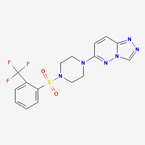 molecular formula C16H15F3N6O2S B6542459 1-{[1,2,4]triazolo[4,3-b]pyridazin-6-yl}-4-[2-(trifluoromethyl)benzenesulfonyl]piperazine CAS No. 1021263-85-3