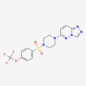 molecular formula C16H15F3N6O3S B6542469 1-{[1,2,4]triazolo[4,3-b]pyridazin-6-yl}-4-[4-(trifluoromethoxy)benzenesulfonyl]piperazine CAS No. 1021217-39-9