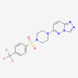 molecular formula C16H15F3N6O2S B6542471 1-{[1,2,4]triazolo[4,3-b]pyridazin-6-yl}-4-[4-(trifluoromethyl)benzenesulfonyl]piperazine CAS No. 1021263-87-5