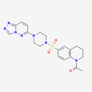 molecular formula C20H23N7O3S B6542493 1-{6-[(4-{[1,2,4]triazolo[4,3-b]pyridazin-6-yl}piperazin-1-yl)sulfonyl]-1,2,3,4-tetrahydroquinolin-1-yl}ethan-1-one CAS No. 1021263-96-6