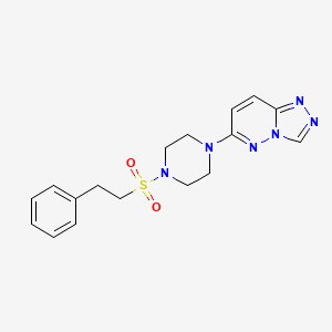 molecular formula C17H20N6O2S B6542499 1-(2-phenylethanesulfonyl)-4-{[1,2,4]triazolo[4,3-b]pyridazin-6-yl}piperazine CAS No. 1021217-52-6