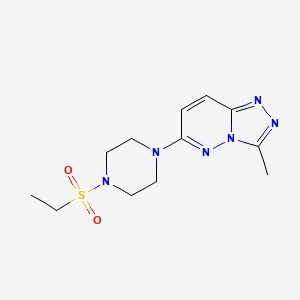 molecular formula C12H18N6O2S B6542505 1-(ethanesulfonyl)-4-{3-methyl-[1,2,4]triazolo[4,3-b]pyridazin-6-yl}piperazine CAS No. 1060224-04-5