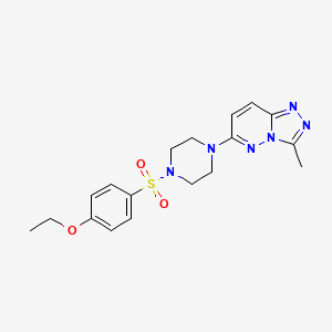 molecular formula C18H22N6O3S B6542512 1-(4-ethoxybenzenesulfonyl)-4-{3-methyl-[1,2,4]triazolo[4,3-b]pyridazin-6-yl}piperazine CAS No. 1040640-31-0