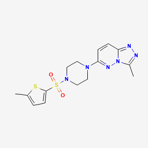 molecular formula C15H18N6O2S2 B6542514 1-{3-methyl-[1,2,4]triazolo[4,3-b]pyridazin-6-yl}-4-[(5-methylthiophen-2-yl)sulfonyl]piperazine CAS No. 1060306-24-2
