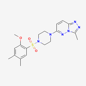 molecular formula C19H24N6O3S B6542516 1-(2-methoxy-4,5-dimethylbenzenesulfonyl)-4-{3-methyl-[1,2,4]triazolo[4,3-b]pyridazin-6-yl}piperazine CAS No. 1021225-57-9